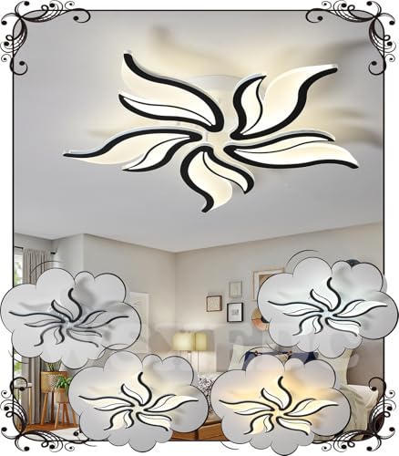WSXEDC L68cm LED Deckenlampe Schwarze Wohnzimmerlampe Dimmbare Designer Beleuchtung Deckenlampe Led Deckenleuchte Amazon Lampen Groß Wohnzimmer Energiesparlampe Schlafzimmer Deckenleuchte von WSXEDC