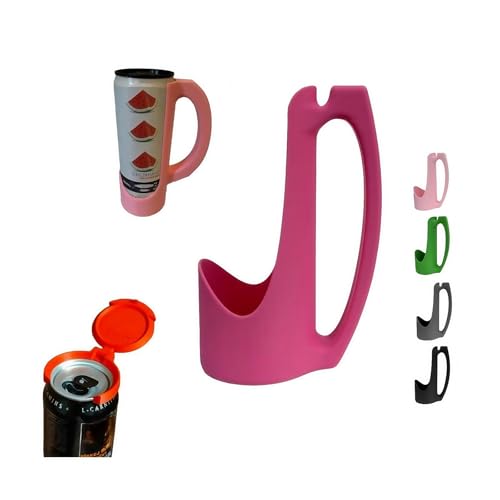 WSXKA Schmaler 12-Unzen-Dosenhalter mit Griff – 2025 Neuer wiederverwendbarer 3D-Gedruckter Griff, geeignet for Limonade, Bier und Getränke, 12-Unzen-Dosenhalter mit Griff und Deckel(Red) von WSXKA