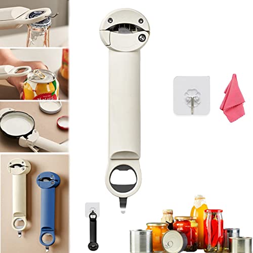 Multifunctional Retractable Bottle Opener - Labor-Saving Bottle Opener with Stainless Steel Gear, Jar Opener Tool, Competent for a variety of bottle caps, Bottle Opener Wall Mounted (White) von WSXXY