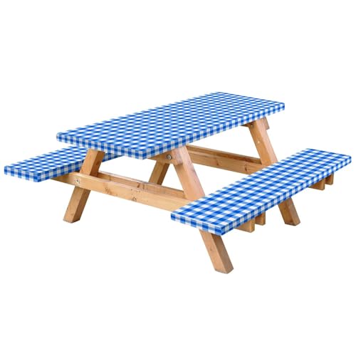 3pcs/Set -Picknicktischabdeckung mit Bankabdeckungen, 6 Fuß wasserdicht von WSYJWEX