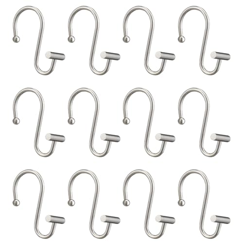 Duschvorhang Haken, 12 Prozent rostbeständige Duschhaken für Vorhang, T-Bar-Design und schnelle Installation, Ringe für Badezimmer Küchengarderobe leicht Gleiten Duschvorhang Haken, 12 Prozent rostbeständige Duschhaken für Vorhang, T-Bar-Design und schnelle Installation, Ringe für Badezimmer Küchengarderobe leicht Gleiten von WSYJWEX