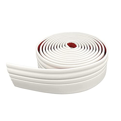 Flexible Basahplattenform-Trimmpeel- und Stick-Gummi-Wand-Formform-Form, 4 Zoll x 16, 4 Fuß Selbstklebender Vinylwand Base (cremigweiß) Leitplatte von WSYJWEX