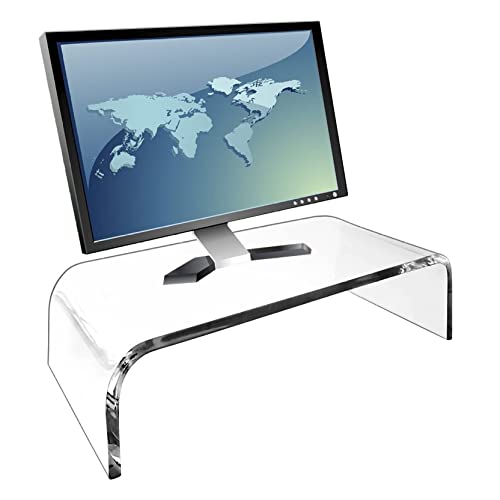 WSYJWEX Acrylmonitor Ständer Clear Monitor Riser mit robustem 11.81x7.99x2.76inch für den Gebrauch von Home Office, PC -Schreibtischständer für Tastatur & Mouse Storagemonitor Riser von WSYJWEX