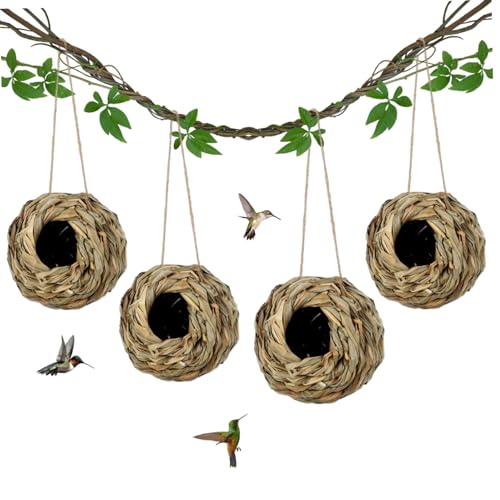 WSYJWEX Bird Nest Hanging Hummingbird Nest House Gras gewebt von WSYJWEX
