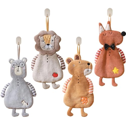 WSYJWEX Fuzzy Ball Handtuch, 4pcs weiche absorbierende Badhandtücher, atmungsaktives schnelles trockenes Handtuch, hängende süße Tiere Handtücher für Küchenbad Badezimmer Badezimmer WSYJWEX Fuzzy Ball Handtuch, 4pcs weiche absorbierende Badhandtücher, atmungsaktives schnelles trockenes Handtuch, hängende süße Tiere Handtücher für Küchenbad Badezimmer Badezimmer von WSYJWEX