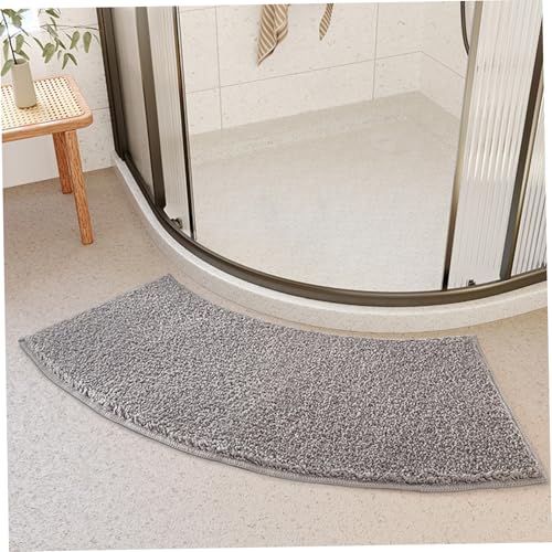 WSYJWEX Gebogene Badematte 16x39inch schnell absorbierende Badeenteppiche Nicht rutscher weicher Duschteppich mit feiner Kantenmaschine Waschbar Dige Badezimmermatte Badezimmerzubehör gebogen von WSYJWEX