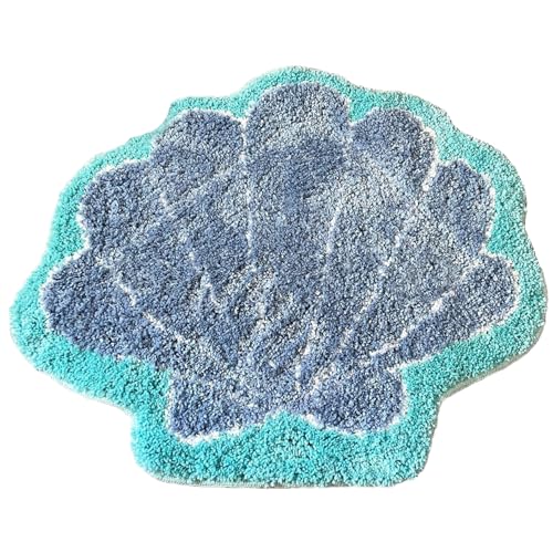WSYJWEX Muschelteppich 24x24 Saugabsorbent weiche Badezimmer Matte mit Gekippe von WSYJWEX
