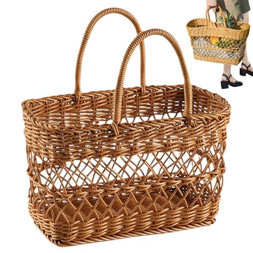Picknickkorb Weiden Picknick Korb hohl -Out Picknicktasche Rattan gewebt von WSYJWEX