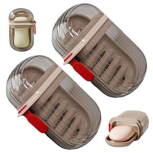 WSYJWEX Reiseseifekoffer, 2PCS -Lecksicherungsseifehalter mit Abflussschale und Deckel, Behälter und tragbar von WSYJWEX