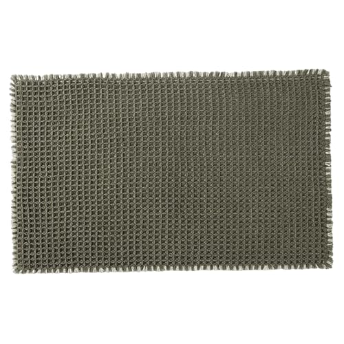 WSYJWEX Waffelbad Matte 24x36in Starkes Absorption Bad Matte Nicht-Schlupf-Duschteppichmaschine Waschbarer Polyester Bad Teppiche für Badewanne, Tür und mehr, grüne Waffel von WSYJWEX