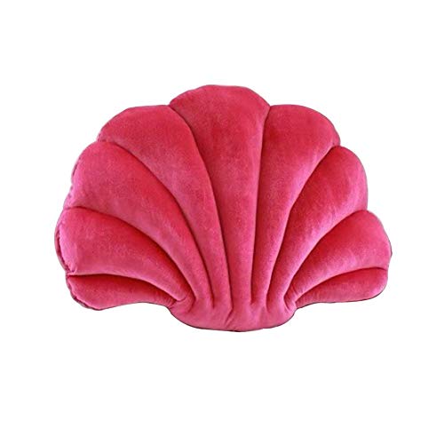 WSYW Kissen in Muschelform, Meeresmotiv, gefülltes Kissen, Plüschkissen, Samtkissen für Zuhause, Bett, Sofa, Büro, Kissendekoration, rosig, 46 x 33 cm von WSYW