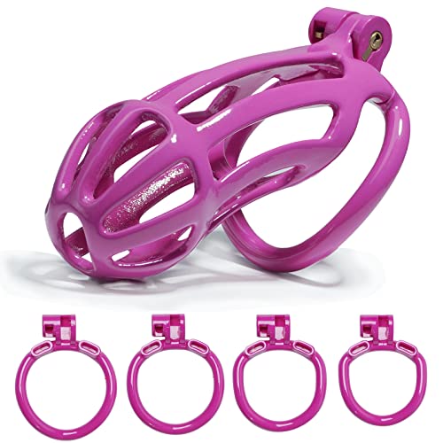 3D Harz Keuschheitskäfig Herren, Kobra-Form Chastity Cage Male Mit Vier Größen Penisring, DREI Farben Erhältlich Cock Cage Keuschheitsgürtel Sex Spielzeug Für Die Männer Extrem,XL,Purple von WSZDACJ