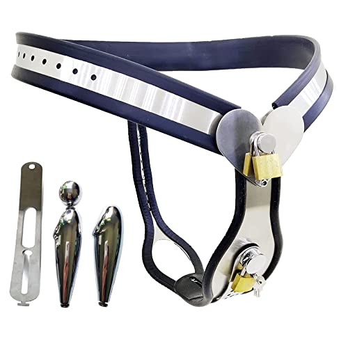 Keuschheitsgürtel Für Damen Mit Abnehmbarer Vaginal Und Analplugs, Edelstahl Keuschheitsgürtel Frau, Chastity Device Bondage Set Bdsms Spielzeug Extrem Für Frauen,80~105cm,Black von WSZDACJ