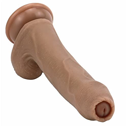 WSZDACJ 22cm Anal Dildo Mit Vorhaut Realistischer Dildo Zwei Layer Weiches Silikon Prostata Analplug Mit Kräftigen Saugnäpfen Und Hoden Vaginal Masturbation Sextoys Sexspielzeug Für Paare Extrem Sex von WSZDACJ