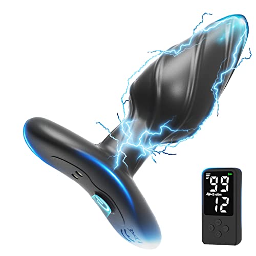 WSZDACJ Analplug, Fernbedienung Elektrischer Schock Anal Plug, Analplugs Prostata Stimulator Mit 12 Vibrationsmodi Und 99 Gangeinstellungen, Silikon Buttplug SM Erotik Sex Spielzeug Für Die Paare von WSZDACJ