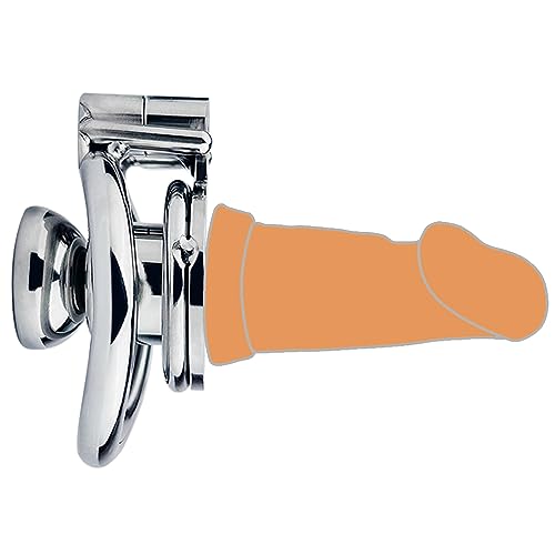 WSZDACJ Keuschheitskäfig Herren Peniskäfig Klein Flat Chastity Cage Edelstahl Penis Käfig Cock Cage Mit Dildo Und Metall Harnröhrendilatator SM Sex Spielzeug Für Die Männer,55mm,Fleisch Dildo - L von WSZDACJ