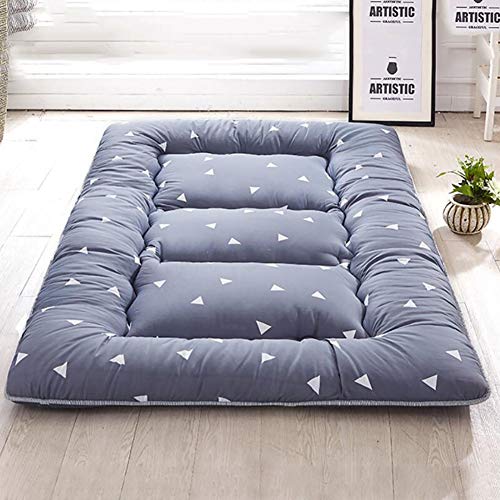 WSZGR 100% Baumwolle Futon Roll Up Tragbar Camping Matratze,japanisch Bodenmatratze Shikibuton,gedruckt Boden Sleeping Pad Dreieck 120x200cm/47x79inch von WSZGR