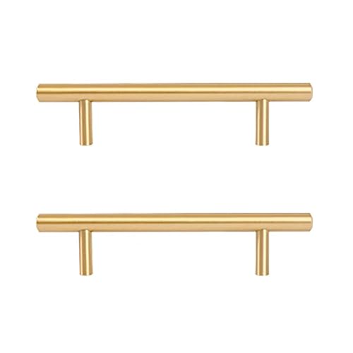 WSZGRJDM 2/5 Stück Messing Schrankgriffe und griffe, Gold Möbelgriffe, T stangengriff Türgriffe Schubladengriffe Küchengriffe Schrankgriffe Kleiderschrank Zieht Griffe goldene Inklusive Schrauben von WSZGRJDM