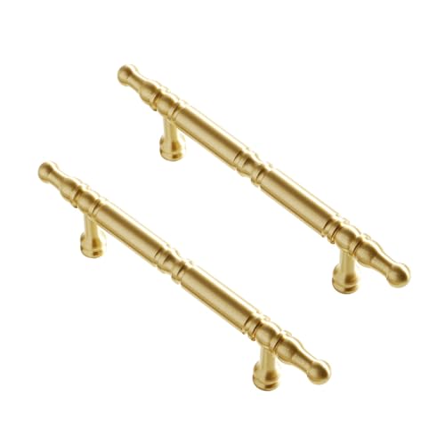 WSZGRJDM 2 Stück Gold Möbelgriff, 96/128/192mm Messing Schubladengriffe Stangengriff Schlafzimmer Schranktür Küchenschrank Bogen Bügelgriff von WSZGRJDM