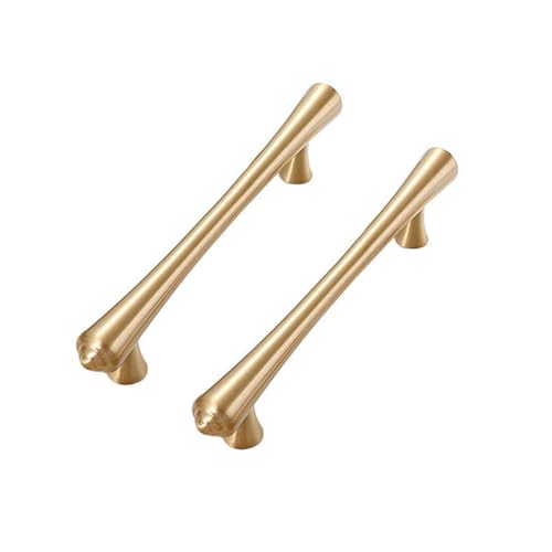 WSZGRJDM 2 Stück Gold Möbelgriff, 96/128/192mm Messing Schubladengriffe Stangengriff Schlafzimmer Schranktür Küchenschrank Bogen Bügelgriff von WSZGRJDM