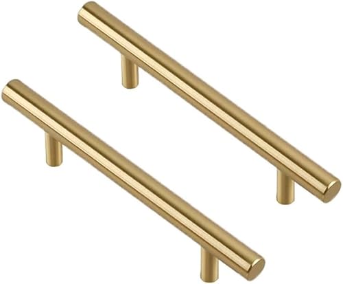 WSZGRJDM 2 Stück Gold Möbelgriff, 96/128/192mm Messing Schubladengriffe Stangengriff Schlafzimmer Schranktür Küchenschrank Bogen Bügelgriff von WSZGRJDM