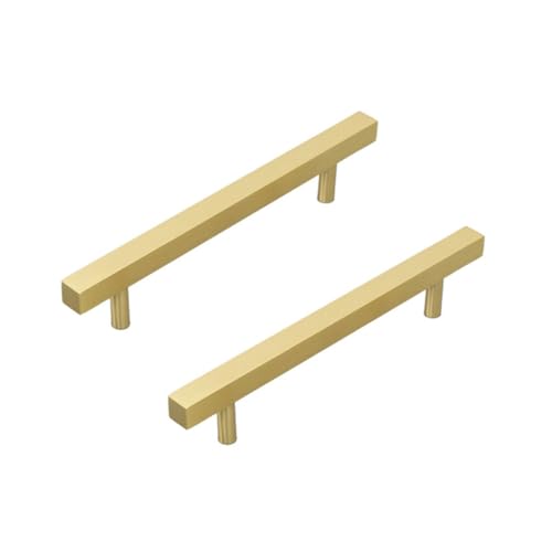 WSZGRJDM 2 Stück Gold Möbelgriff, 96/128/192mm Messing Schubladengriffe Stangengriff Schlafzimmer Schranktür Küchenschrank Bogen Bügelgriff von WSZGRJDM