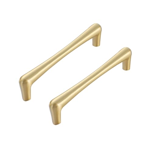 WSZGRJDM 2 Stück Gold Möbelgriff, 96/128/192mm Messing Schubladengriffe Stangengriff Schlafzimmer Schranktür Küchenschrank Bogen Bügelgriff von WSZGRJDM
