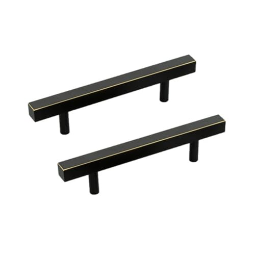 WSZGRJDM Messing Square Schubladengriffe, 96/128/192mm Möbelgriffe Schrankgriffe Küchenschrank-Hardware, poliertes Messing-Finish, 2 Stück von WSZGRJDM