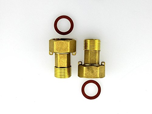 2 x Kompakt Verschraubung Wasserzähler mit Dichtung 1/2" G 3/4" von WT