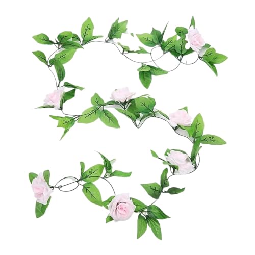 Artificial Garland 3 STK 2M Gefälschte Rose Girlande Künstliche Seide Blume Reben Hängen Floral Garland Hochzeit Blumen String Party Garten Decor(3pcs 9 Heads Baby) von WTAXBH