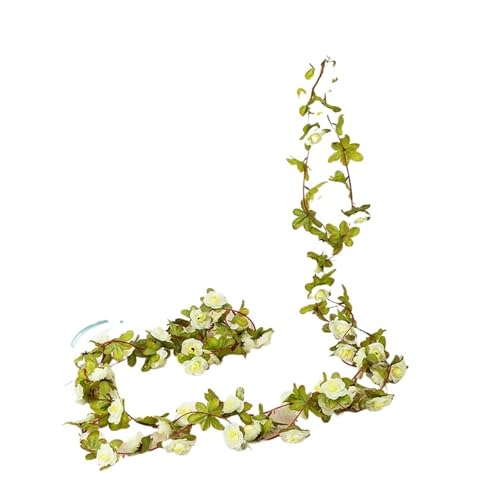 Artificial Garland 5 STK 2M Lila Rose Blumengirlande Pflanzen Künstliche Gefälschte Reben Blumen Hängen Efeu(5pcs Mikky White) von WTAXBH