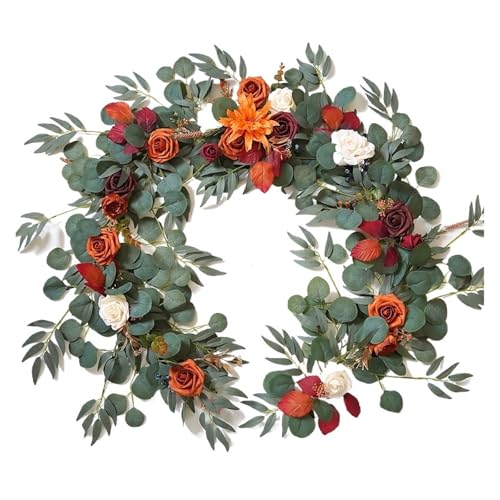 Artificial Garland Blumengirlanden for Tischläufer, Tischdekoration for Liebste, als Hintergrund for Hochzeitsdekoration(Burnt Orange) von WTAXBH