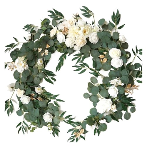 Artificial Garland Blumengirlanden for Tischläufer, Tischdekoration for Liebste, als Hintergrund for Hochzeitsdekoration(Creamy White) von WTAXBH