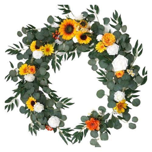 Artificial Garland Blumengirlanden for Tischläufer, Tischdekoration for Liebste, als Hintergrund for Hochzeitsdekoration(Sunflower) von WTAXBH