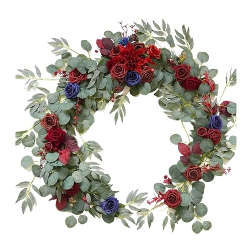 Artificial Garland Künstliche Blumengirlanden for Tischläufer, Tischdekoration for Liebste, als Hintergrund for Hochzeitsdekoration(Burgundy) von WTAXBH