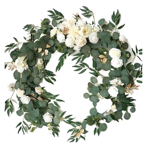 Artificial Garland Künstliche Blumengirlanden for Tischläufer, Tischdekoration for Liebste, als Hintergrund for Hochzeitsdekoration(Creamy White) von WTAXBH