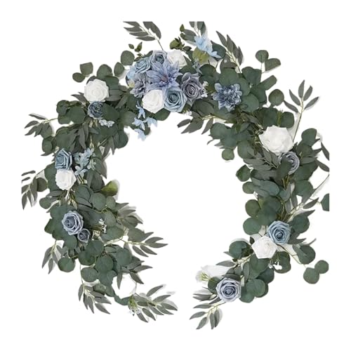 Artificial Garland Künstliche Blumengirlanden for Tischläufer, Tischdekoration for Liebste, als Hintergrund for Hochzeitsdekoration(Dusty Blue) von WTAXBH