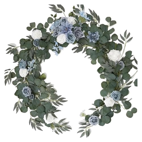 Artificial Garland Künstliche Blumengirlanden for Tischläufer, Tischdekoration for Liebste, als Hintergrund for Hochzeitsdekoration(Dusty Blue) von WTAXBH