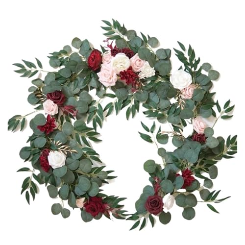 Artificial Garland Künstliche Blumengirlanden for Tischläufer, Tischdekoration for Liebste, als Hintergrund for Hochzeitsdekoration(Marsala) von WTAXBH