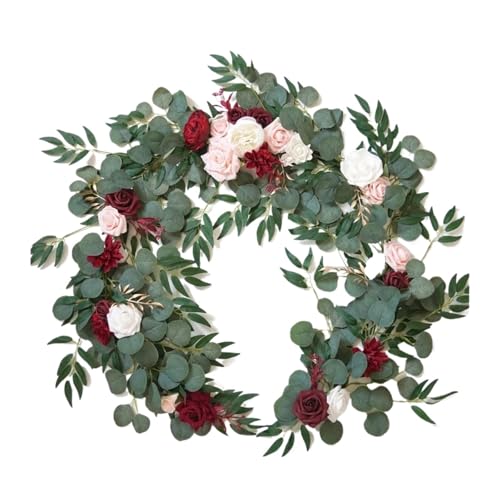 Artificial Garland Künstliche Blumengirlanden for Tischläufer, Tischdekoration for Liebste, als Hintergrund for Hochzeitsdekoration(Marsala) von WTAXBH