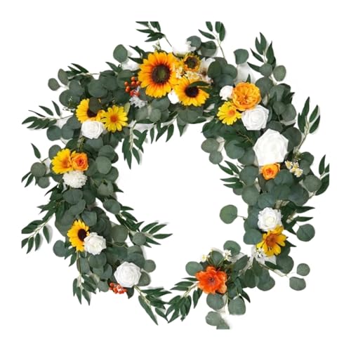 Artificial Garland Künstliche Blumengirlanden for Tischläufer, Tischdekoration for Liebste, als Hintergrund for Hochzeitsdekoration(Sunflower) von WTAXBH