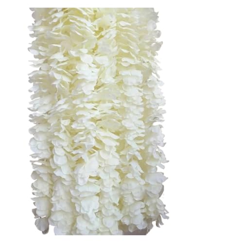 Artificial Garland Künstliche Glyzinien Blumen Hängen Garland Vine Rattan Gefälschte Blume String Seide Hause Garten Hochzeit Dekoration(Milk White,60PCS) von WTAXBH