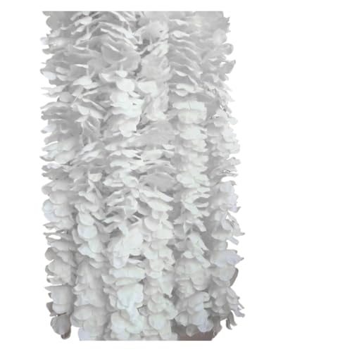 Artificial Garland Künstliche Glyzinien Blumen Hängen Garland Vine Rattan Gefälschte Blume String Seide Hause Garten Hochzeit Dekoration(White,60PCS) von WTAXBH