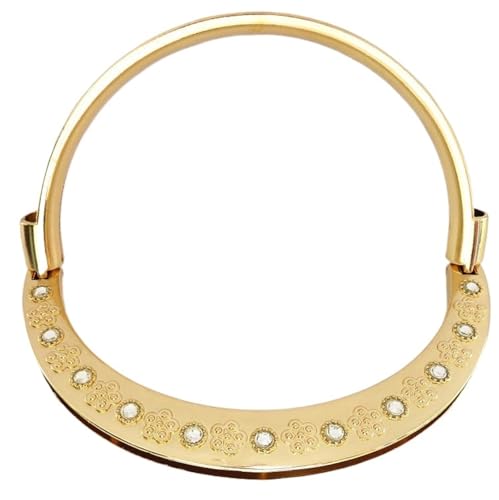 D-Form Taschengriffe Taschenzubehör, Lederwaren, Hardware, Handtaschen, Taschen, Tragegriffe for Anheben, Anheben des Riemens, runder Ring, halbrunder langer Streifen, Clip-Schrauben befestigt(Gold-B) von WTAXBH