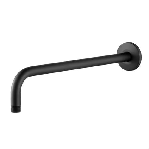 Duschkopf Verlängerung L-förmiger Duschkopf-Verlängerungsarm G1/2 Edelstahl Schwarz Festes Rohr for Badezimmer-Duschkopf-Zubehör(52CM Black) von WTAXBH