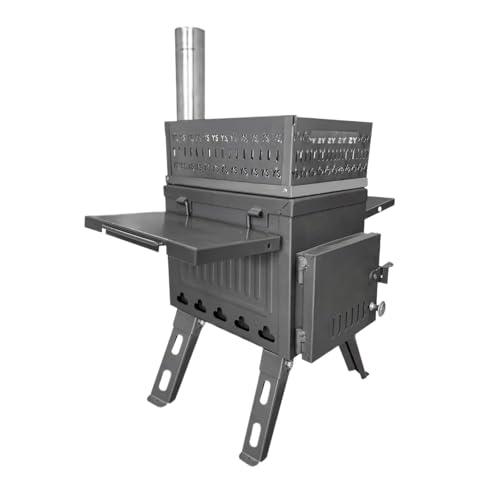 Sauna Hot Tent Stove Camping Klappholzkohle Brennholz Outdoor Angeln Heizung Herd Multifunktions Tragbare Sauna Herd Zelt Heizung Öfen(Black) von WTAXBH