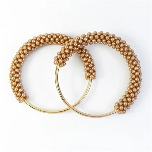 WTAXBH D-Form Taschengriffe 2/4Pcs 12cm Perle Runde Griff Metall Schnallen Haken Verschluss Tasche Hängen Ringe Dekoration Schnalle DIY nähen Zubehör(Brown,12cm-2Pcs) von WTAXBH