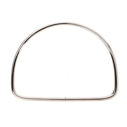 WTAXBH D-Form Taschengriffe 2 Stücke Metall Big D Ring Hand-in-Hand Eisen Ring Metall Hand-in-Hand Fall Tasche Hardware Zubehör Ersatz Frauen Handtasche Griffe(Silver) von WTAXBH