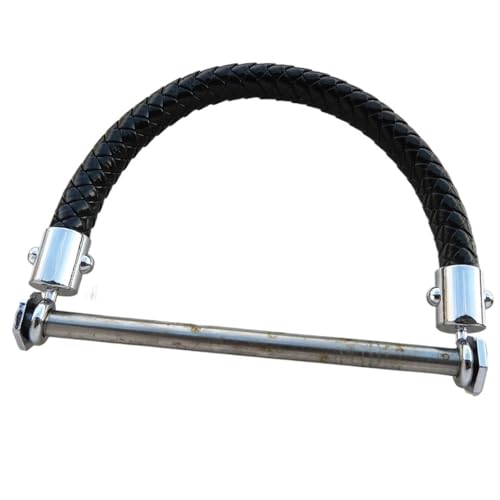 WTAXBH D-Form Taschengriffe Luggage Handle Screws hexagonal Leather Stick Tube Iron Rod Braided Strap Handle Hardware Accessories Gold, Silver and Black Buckle(Black-A 110mm) von WTAXBH