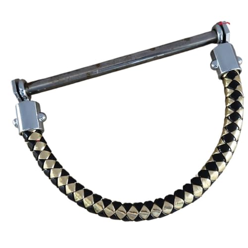 WTAXBH D-Form Taschengriffe Luggage Handle Screws hexagonal Leather Stick Tube Iron Rod Braided Strap Handle Hardware Accessories Gold, Silver and Black Buckle(Black Gold-A 130mm) von WTAXBH